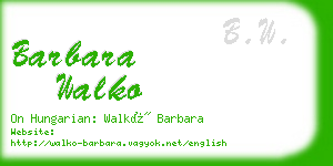 barbara walko business card